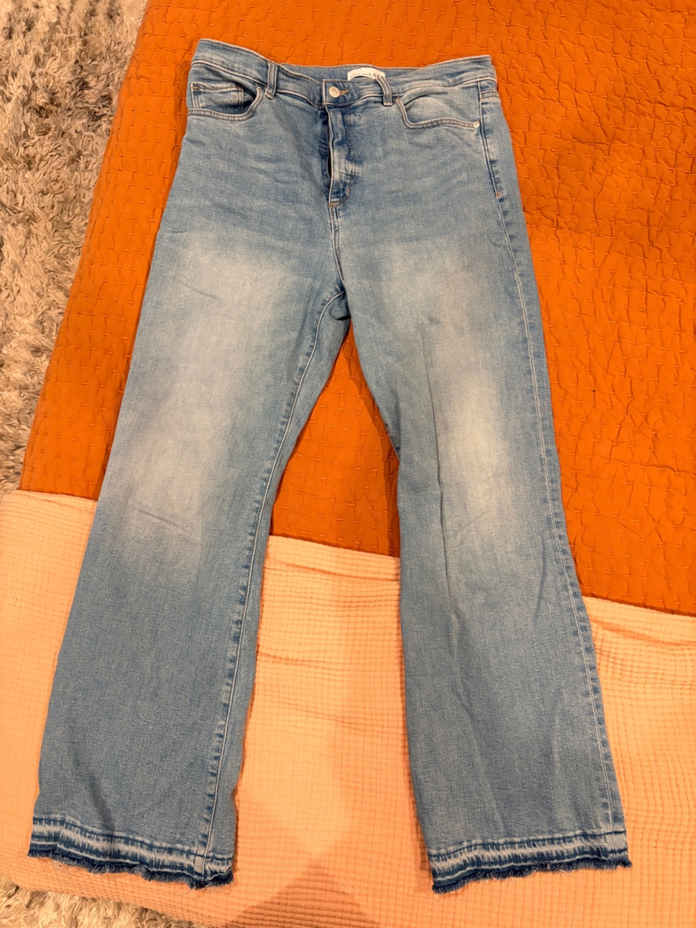 Loft Light Wash Women’s Jeans - flare, raw hem 31, 12